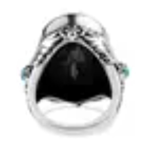 Elite Shungite and Sleeping Beauty Turquoise Ring in Sterling Silver Size 8 NWT - Picture 6 of 8